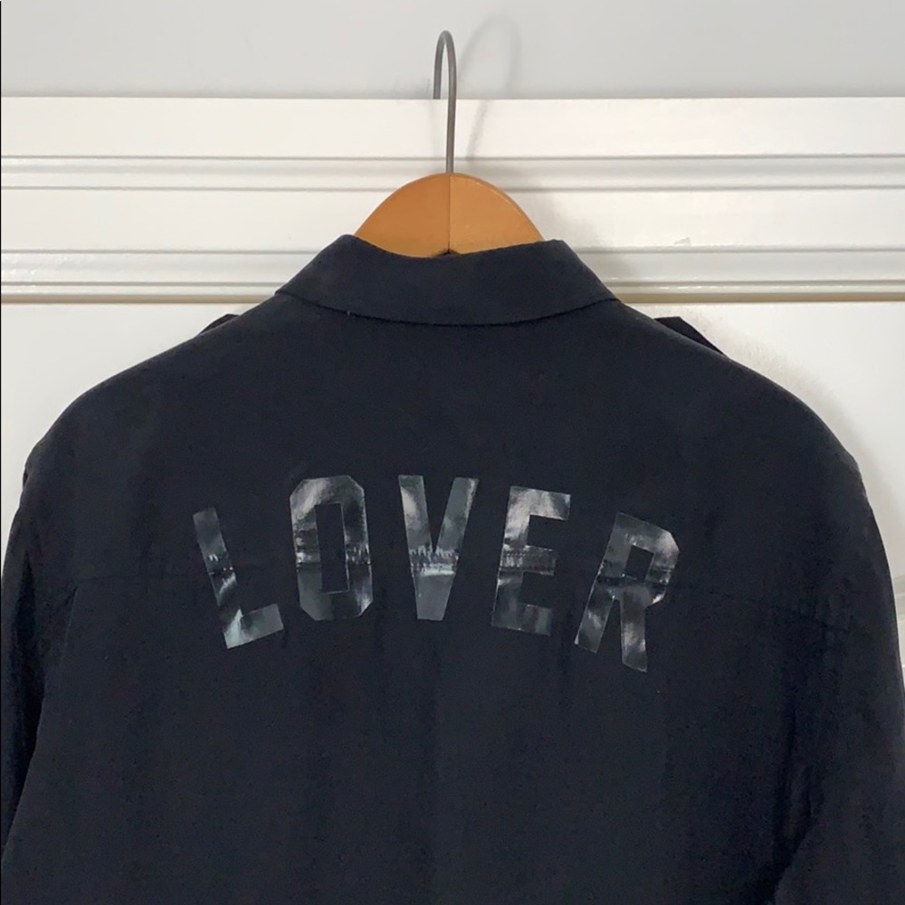 ❤️Mother Cadet Lover Black Silk Button Down Shirt